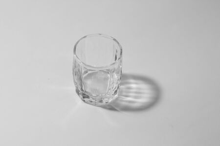 a transparent glasses on a white backgroundの写真素材