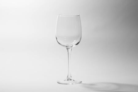 empty wine glasses on white backgroundの写真素材