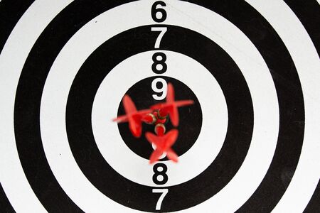 a darts game with blue and red darts