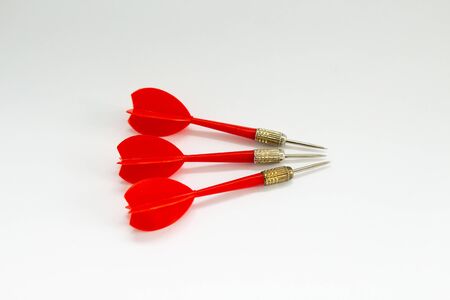 darts for darts on white backgroundの写真素材