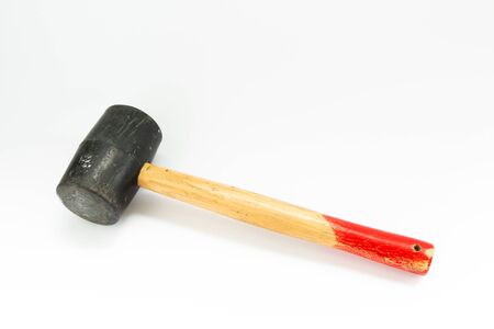 rubber mallet on white backgroundの写真素材
