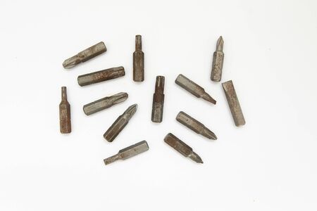 drill bits on white backgroundの写真素材