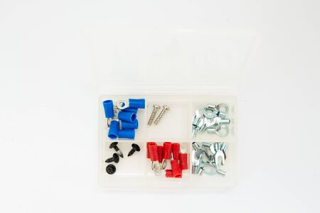 set for repairing electrical wires on white