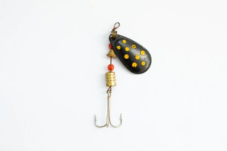 fish hook bait on white backgroundの写真素材