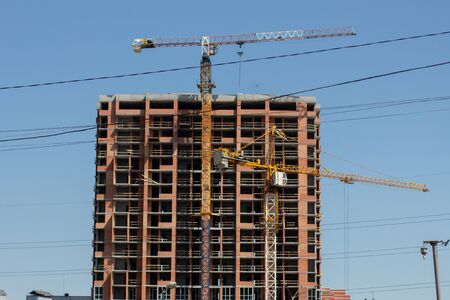 construction of tall building in the cityの写真素材