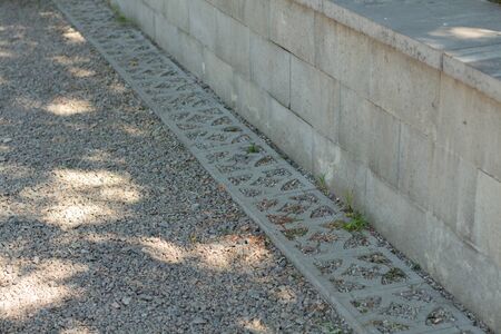 new alley in the park made of stoneの写真素材