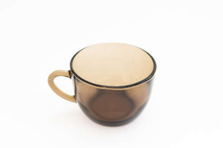 transparent coffee cup on white backgroundの写真素材