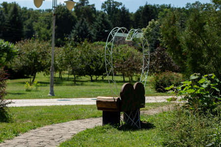 bench for lovers in parkの写真素材