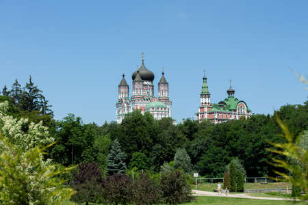 large cathedral in the park and templeの写真素材