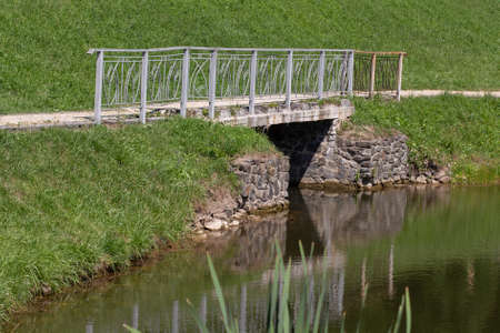 bridge on the lake in parkの写真素材