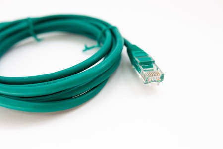 cable patchcord on white backgroundの写真素材