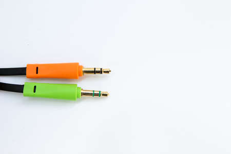 sound cable on white backgroundの写真素材