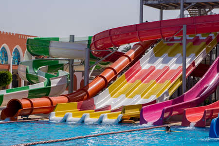 large beautiful water park in a hotel near seaのeditorial素材
