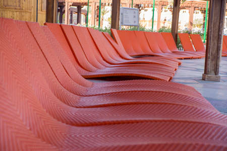 sun loungers near the pool