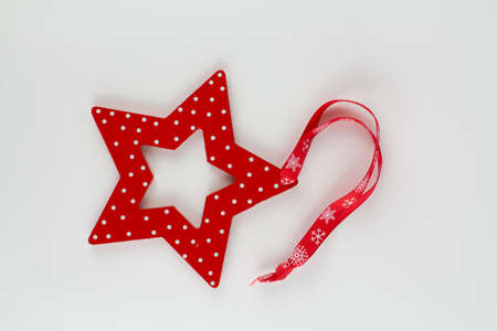 a red star for christmas tree on white background