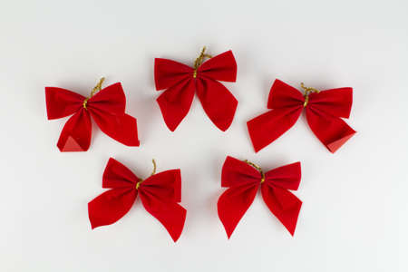 christmas decoration red bow on a white background