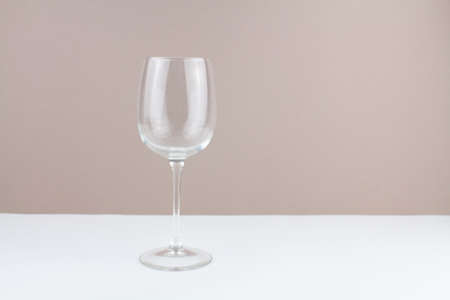 an empty beautiful wine glass on backgroundの写真素材