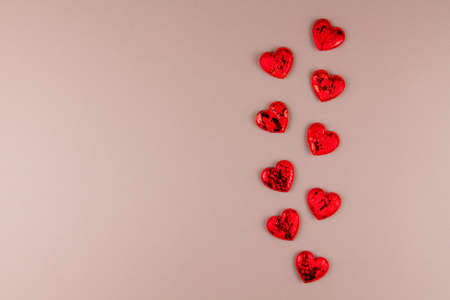 a red love hearts on background for february 14 valentine's holiday or wedding
