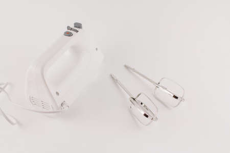 a white mixer on white background for cooking pastryの写真素材