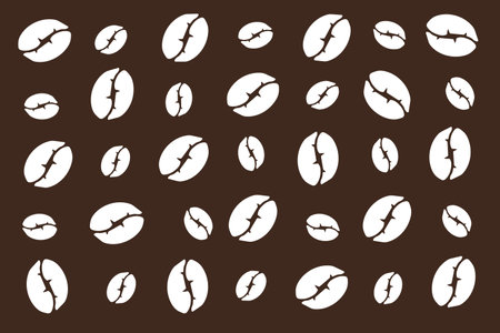 a lot of grains of black coffee texture pattern illustrationのイラスト素材