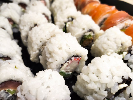 a homemade sushi rolls japanese cuisine delicious setの写真素材