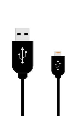 an usb cable for computer or laptopのイラスト素材