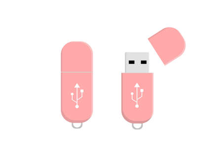 pink usb flash drive electronics memory vector