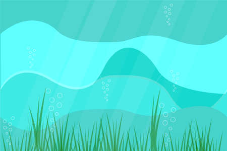 a sea water with algae background texture rest vacationのイラスト素材