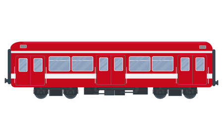a red wagon passenger train vector graphics for travelのイラスト素材
