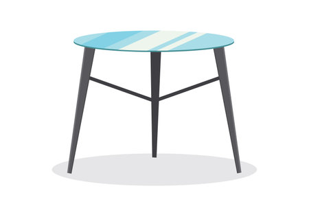 metal glass table stylish modern round for kitchen or cafeのイラスト素材