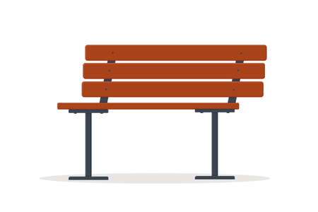 a bench made of wood on a white background for sittingのイラスト素材