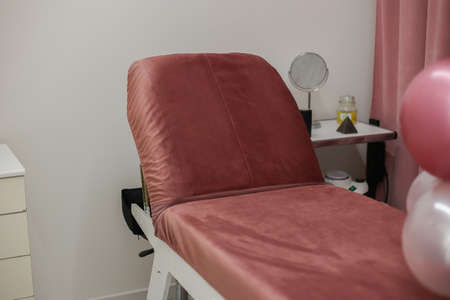 a soft comfortable chair in a business beauty salonの写真素材