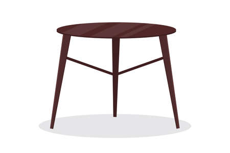 a wooden round table on white background isolated vector graphic interior elementのイラスト素材