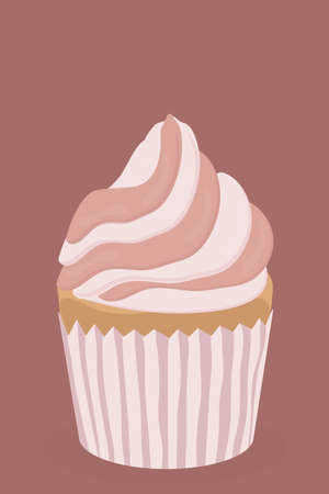 beautiful cocoa muffin cupcake for the holiday sweetのイラスト素材