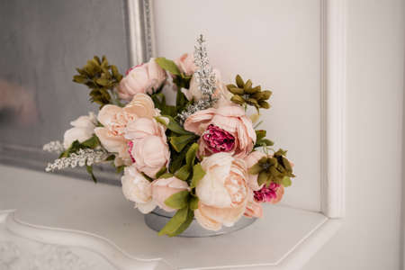 bouquet of beautiful flowers in the roomの写真素材