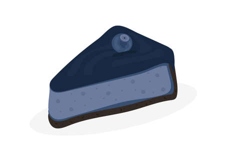 a piece of blueberry cake on a white background soufflÃ© sweetnessのイラスト素材