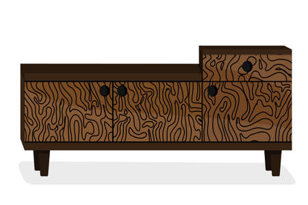 an old vintage wooden cabinet vector graphics classic wooden furnitureのイラスト素材