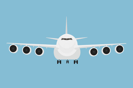 a big white cargo plane in the sky for cargo transportation transportation air mail cargoのイラスト素材