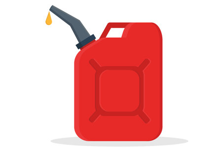 a red canister for gasoline on a white backgroundのイラスト素材
