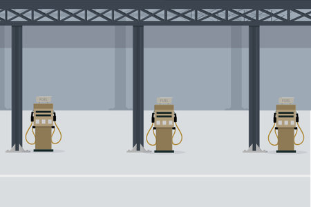 gas station on a white background refueling with fuel for a carのイラスト素材