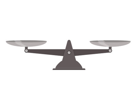 a kitchen scale mechanical balance law justice vector illustrationのイラスト素材
