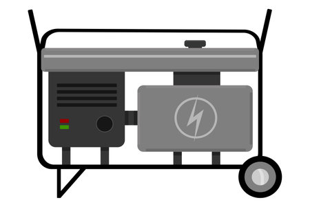 electric generator on fuel on a white background vector illustrationのイラスト素材