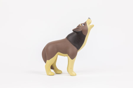 a figure of a wolf children's toy on a white background