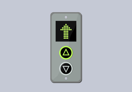 an elevator panel with buttons pressed up digital arrow business centerのイラスト素材
