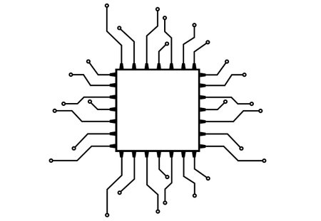 a circuit board with a microprocessor for a computer scheme vector illustration electronicsのイラスト素材