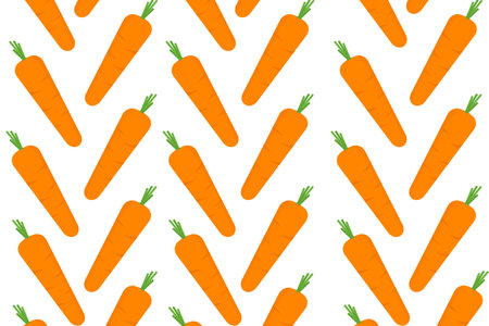 a yellow ripe fresh carrot with green leaves growing in the ground on the farm background vector illustrationのイラスト素材