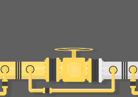 large pipe for the supply of gas and oil, a water supplyのイラスト素材