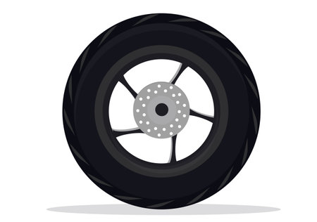 round wheel of a motorcycle or car stylish on a white background detail emblemのイラスト素材