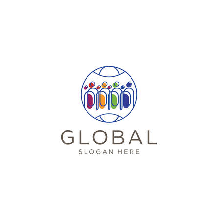 Global Group People Logo . People human world earth global logoのイラスト素材