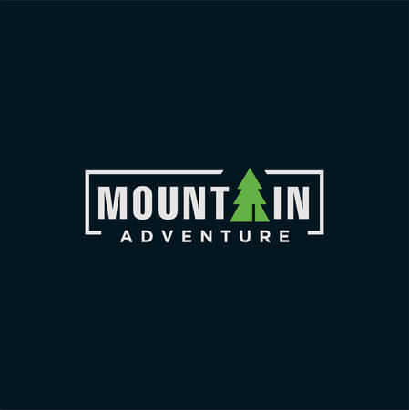 Mountain Outdoor Logo Design ,Hiking, Camping, Expedition And Outdoor Adventure. Exploring Natureのイラスト素材